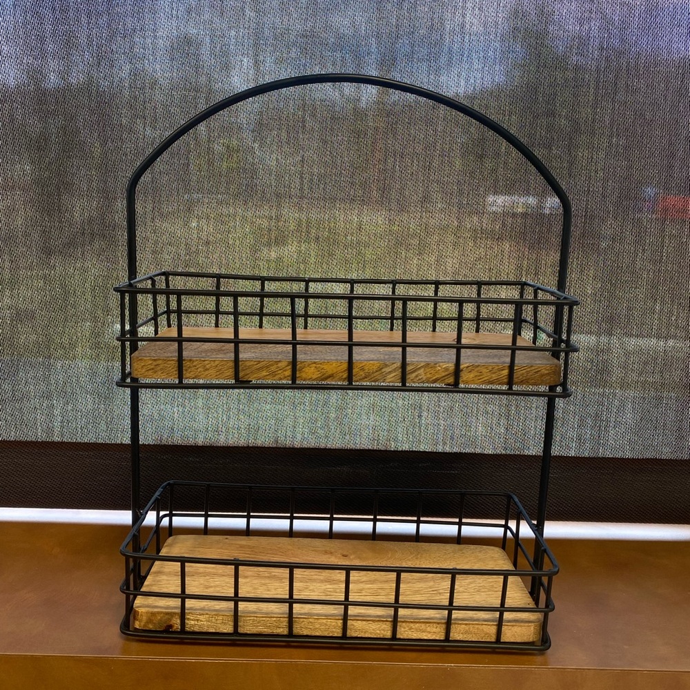 Iron and Mangowood 2-Tier Wire Spice Rack Black - Threshold™
